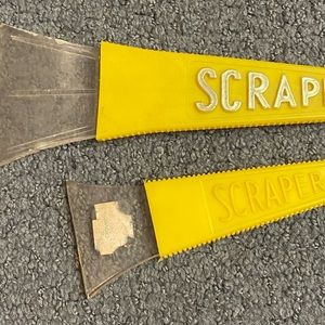 Vintage Ice Snow Window Scraper Yellow Handle